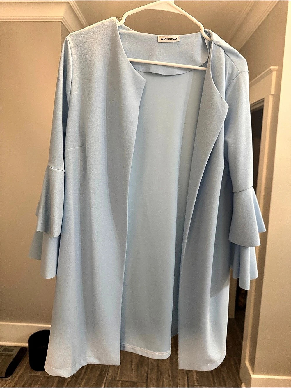 Light Blue Ruffle Sleeve Mini Dress Like New